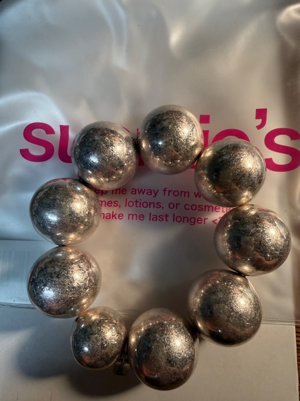 Susmie’s Chunky Silver Ball Stretch Bracelet